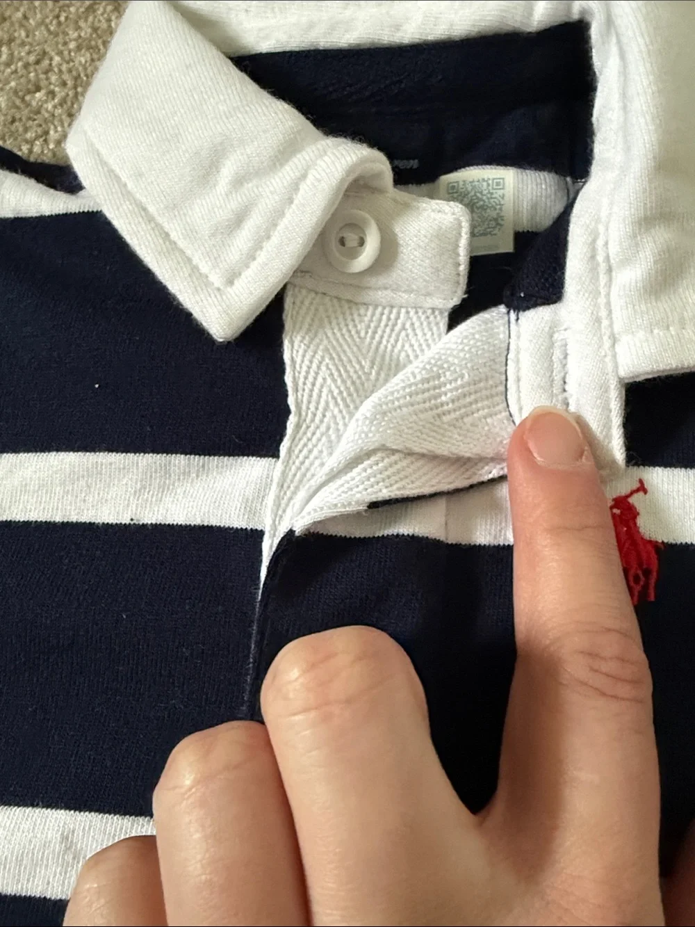 NWT Ralph Lauren Navy & White Striped Polo One-Piece 12M